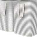 Lifewit 2 Pack Laundry Hamper Large Collapsible Laundry Baskets, Freestanding Waterproof Clothes Hamper with Easy Carry Handles in Laundry Room Bedroom Bathroom College Dorm for Adults, Grey, 2 x 80L