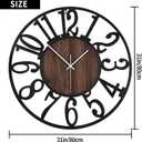 1st owned Large Wall Clock for Living Room Decor- 32" Decorative Antique Silent Little Ticking Battery Operated,Black Metal,Wood Clocks for Farmhouse,Dining Room,Bedroom,Kitchen - Arabic Numerals