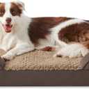 INVENHO Orthopedic Dog Bed for Large Dogs, Washable Waterproof, Egg-Crate Foam Dog Couch Bed with Washable Removable Cover, Waterproof Lining and Nonskid Bottom (L (35"x 25"x 6.5"), Dark Brown)