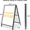 2 Pack Heavy Duty A-Frame Sidewalk Sign 24 x 36 Inch, Portable Double-Sided Sandwich Board Slide-in Folding Metal Signboard with 4 Plastic Poster Boards
