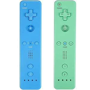 Yosikr Remote Controller for Wii/Wii U, with Silicone Case and Wrist Strap (2 Pack, Green and Blue)