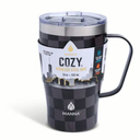 Manna™ Cozy™ Stainless Steel Mug - Black Checkers 28 Oz