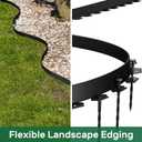 AGTEK 118FT Plastic Landscape Edging Kit 2inch Height No-Dig Garden Edging Border Lawn Edging Roll for Flower Bed Lawn Yard, Black, with 72 Anchoring Spikes