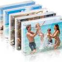 Cliselda 5x7 Magnetic Picture Frames, 5 Pack Crystal Clear Acrylic Picture Frames, Double-Sided Floating Magnetic Photo Frame, Strong Magnetic Closure, 20mm Thick Freestanding Display for Home Decor, Office Desk, Wedding & Memorial Photos