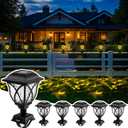 Solar Fence Lights Outdoor Waterproof, Led Solar Lights Outdoor for Chain Link Fence, Trampoline, Step, Stairs, Yard and Pathway, Warm White 6 Pack