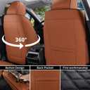 Car Seat Covers, Luxury Faux Leather Waterproof Non-Slip Seat Protector Universal Fit for Most Cars SUVs Trucks Pick-ups,Car Interior Accessories (Brown Black, Full Set)
