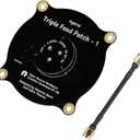 5.8GHz FPV Triple Feed Patch Antenna, RCmall 9.4dBi High Accuracy SMA Male to SMA Male Cable Adapter, Directional Circularly Polarized Antenna for FPV Racing Drone