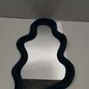 Emerald Green Wavy Wall Mirror Decor for Hallway Entryway, Irregular Cloud-Shaped Small Decorative Mirrors for Home Office Living Room, Modern Hanging Wall Art for Christmas Wedding Gift (16x10")