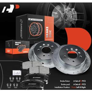 A-Premium 10.23 In(259.8 mm) Rear Brake Rotors & Ceramic Pads Kit, 6-Pack | Compatible with Acura and Honda Models - CL 1998-1999, Accord 1998-2002, 2.3L