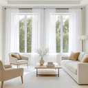 MIULEE White Sheer Curtains 108 Inches Long, 4 Panels Set, Light Filtering Rod Pocket Voile Drapes for Living Room and Bedroom, Airy Soft Fabric Window Treatments, 42 x 108 Inches