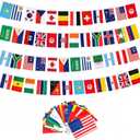 2 x 100 Countries String Flags Banner, JAYUWE 98.4FT/30M International Flag Bunting for 2026 World Up Decoration, Theme Party, Bar, Garden, Sports Clubs
