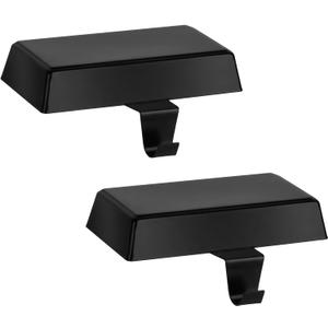 Hxezoc 2 Pack Black Christmas Stocking Holders, Metal Mantel Stocking Hangers, Weighted Metal Hanging Hooks for Christmas Fireplace Mantel Decorations Xmas Holiday Supplies