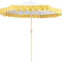 9Ft Elegant Valance Patio Umbrella, Outdoor Umbrellas for Patio with Auto-Tilt and Crank Systerm, Table Umbrella for Outdoors, Poolside,Beach, Backyard
