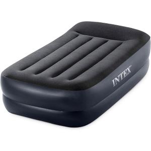 Intex Raised Airbed Mattress with Built-in Pump, Dura-Beam Plus Pillow, Twin - Portable Inflatable Luxury Blow-Up Bed for Adults, Camping, Guests