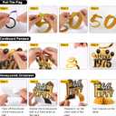 50th Birthday Decorations  Black and Gold Party Supplies with Banner, 9 Honeycomb Centerpieces, 12 Hanging Swirls, Happy 50th Birthday Decorations for Men and Gifts for Him