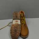 Athlefit Women's Work Waterproof Hiking Combat Boots Lace up Low Heel Booties Ankle Boots Size 10