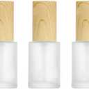 3PCS 30ml 1oz Matte Glass Lotion Pump Bottles Cream Lotion Dispensers Container Jar Toiletries Travel Bottle with Plastic Lid for Shampoo Cream Liquid Essential Oils