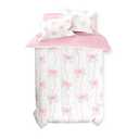 SANDJEST Bow Duvet Cover Sets Twin Size for Kids Girls, Include 1 Polyester Comforter Cover 68x86 Inches and 1 Pillowcase 20x26 Inches, Comforter Not Included, Gift for Christmas Birthday