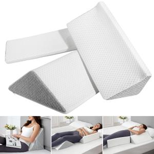 Bed Wedges & Body Positioners 3 in 1, Wedge Pillow for Back Pain Relief, Triangle Bed Wedge Pillow for Side Sleeping, Elderly, Bed Sores, After Surgery, Knees Elevated, Pregnancy