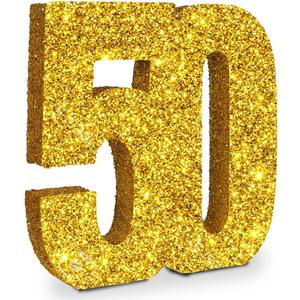 50th Birthday Decorations for Men and Women,50th Anniversary Decorations,Gold Glitter 50th Birthday Centerpieces for Table Decorations,Number 50 Table Topper Decor