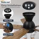 Ceiling Fans with Lights, 42 Inch Low Profile Ceiling Fan with Light and Remote Control, Flush Mount, Reversible, 3CCT, Dimmable LED, Quiet, Black Ceiling Fan for Bedroom, Kitchen