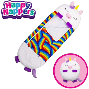 Happy Nappers Pillow & Sleepy Sack- Comfy, Cozy, Compact, Super Soft, Warm, All Season, Sleeping Bag with Pillow- Medium 54 x 20, Shimmer Unicorn