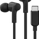 Belkin SoundForm Wired Earbuds with USB-C Connector, in-Ear Earphones w/Microphone - USB-C Headphones for iPhone 17, iPhone 16, iPad mini, Galaxy S25, Google Pixel 9, Android, and More - Black