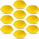 10pcs Artificial Lemons Simulation Lifelike Lemons Fake Fruit for Home Kitchen Wedding Party Decoration Photography (Big Size, Yellow)