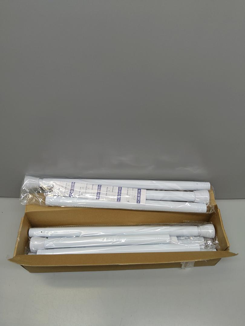 4 Pack White Tension Curtain Rod for Windows 28 to 48 inch, Adjustable Expandable Pressure Spring Curtain Rod No Drilling, 7/8" Curtain Rod for Bedroom Doorway Closet Door