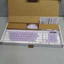 Wireless Keyboard and Mouse Combo, Full-Sized Wireless Keyboard and Adjustable DPI Mouse, 2.4GHz USB Receiver, Silent Keyboard and Mouse for PC, Windows, MAC, Desktop, Laptop(Purple)