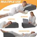 Bedluxe Leg Elevation Pillows, Leg Pillows for Sleeping, Cooling Gel Memory Foam Top, Wedge Pillow for Legs, Leg Wedges for Circulation, Swelling, After Surgery - Removable Cover (10 Inch, Black)