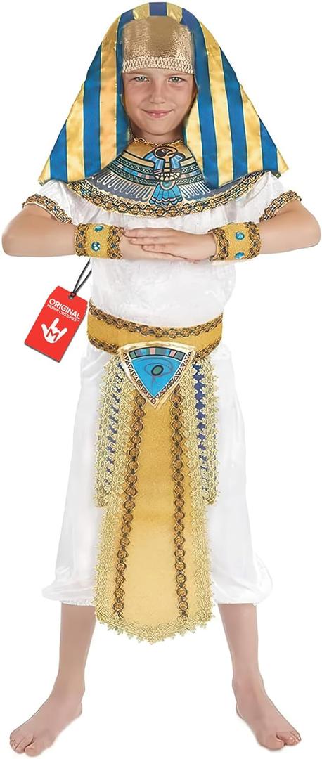 fun shack King Tut Costume Kids, Egyptian Costumes for Boys, Pharaoh Costume Boys, Book Characters Costumes for Kids (Large)