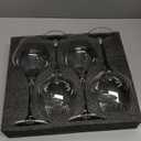 Gusto Nostro Crystal Glasses Set of 4, 22 Oz Long Stem Modern Glasses for White and Red Drink, Dishwasher Safe, Fancy, Elegant, Large and Tall Glass for Wedding Christmas Anniversary (Crystal Design 3)