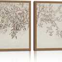 2 Pcs Framed Wall Art for Living Room Vintage Plant Wall Art Apple Trees Oil Painting Decor Aesthetic Room Decor Framed Canvas Print Artwork Farmhouse Still Life Wall Pictures for Bedroom 16x24in
