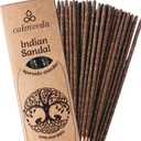 Ayurvedic Sandalwood Incense Sticks Natural - for Meditation Incense (24+ Smudge Sticks, 9 Inches) Thick Resin Natural Incense with Indian Sandalwood | Auspicious Spiritual Incense for Calming Self