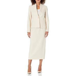 Le Suit Women's Petite JKT/Skirt Suit, LT Gold Size 8P