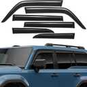 Rain Guards Compatible with 2024-2025 Toyota Land Cruiser LC250 GDJ250 TRJ250, Tape-On Extra Durable Side Sun Rain Guard 2024 2025 Land Cruiser Visor Deflectors Black - 6 PCS
