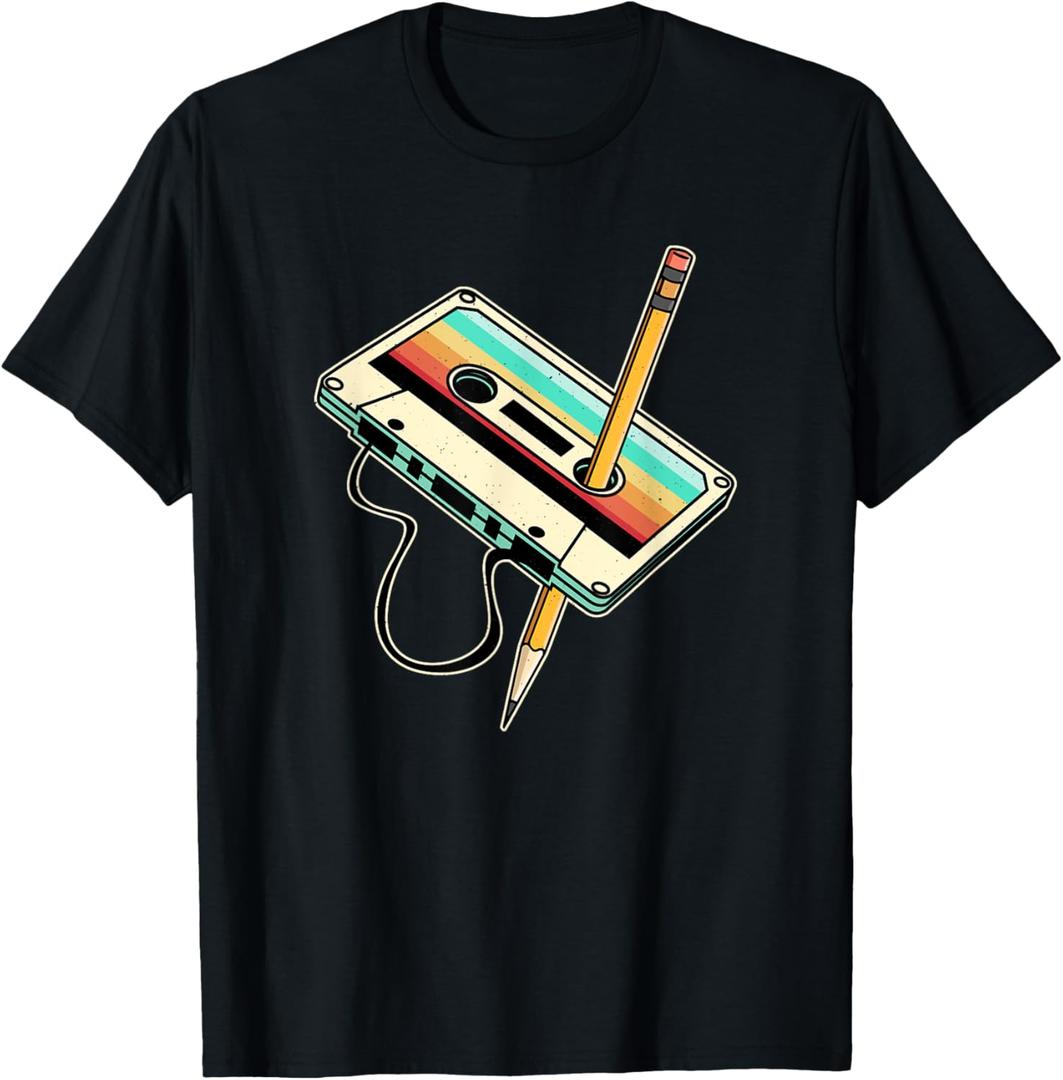 80s 90s Retro Party Costume Nostalgia Cassette T-Shirt,small