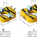 Baby Float with Crotch Strap & Inflation-Free Solid Core Mambobaby Kid Swimming Ring Have Sunshade M6-36 Months Old Swim Pool Tube L with Canopy2-7Yeas