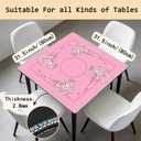 Pink Tiger Mahjong Mat 31.5 x 31.5 Inch, Preppy Pink Aesthetic Tiger Non-Slip Noise Reduction Mahjong Table Mat for American Mah Jong Poker Card Board Games Dominoes, 31.5 x 31.5 x 0.3 inches