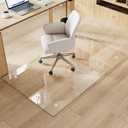 Tempered Glass Chair Mat for Carpet & Hard Floor, 30"x48" Office Chair Mat - Heavy Duty & Scratch Resistant, Non-Slip Pads, Rounded Corners & Polished Edges