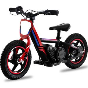 Lightweight Electric Dirt Bike for Kids, 170W Powerful Racing Grade Electric Motorcycle Up to 10MPH24V Detachable Battery, 12-Inch Off-Road Tires, Adjustable Seat - Ideal for Ages 3-6 (Red)