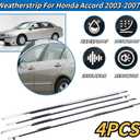 4Pcs Weatherstrip Window Moulding Trim Seal Belt Compatible with 2003-2007 Honda Accord Replaces# 72410-SDA-A01; 72450-SDA-A01; 72910-SDA-A01; 72950-SDA-A01