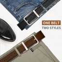2 x Men's Leather Reversible Belts 1 Pack,1 3/8" Casual Fashion Two Sides in One Belt for Jeans Dress Pants