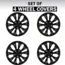 Premium Universal Hubcaps 17 inch, Compatible with Steel Wheels, Set of 4 (Glossy Black)