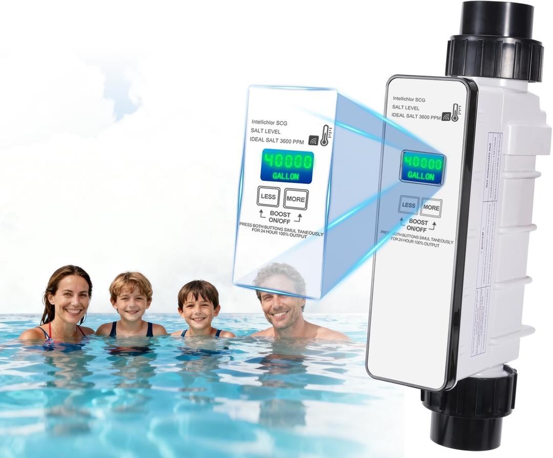 Salt Cell Chlorine Generator Replacement Fit for Pentair Intellichlor IC40 (Replaces 520555) - 40K Gallon Saltwater Chlorinator System for Inground Pools - Pool Chlorine Generator