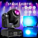 JCYWFLODY 2PCS Moving Head DJ Lights, 8 Gobos 8 Colors 11 Channels, LED 60W Stage Light with DMX 512 Sound Activated, DJ Light for Parties Disco Wedding Stage Lighting Bar Club Events