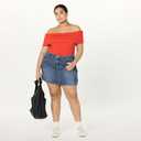 The Drop Women's Jan Off The Shoulder Knit Top (Red, XL)