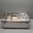 Stainless Steel Litter Box with Lid, Enclosed Metal with High Sides, Large Cat Litter Box, Dog-Proof, Odor Control, Easy to Clean,Durable with Round Edge (Offset Opening)