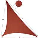 12' x 12' x 17' Right Triangle Sun Shade Sail Canopy (Terracotta) - UV Block for Patio and Outdoor